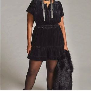 Anthropologie Maeve Somerset Velvet Mini Dress NWT